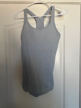 lululemon athletica Light Gray Ribbed Racerback Tank